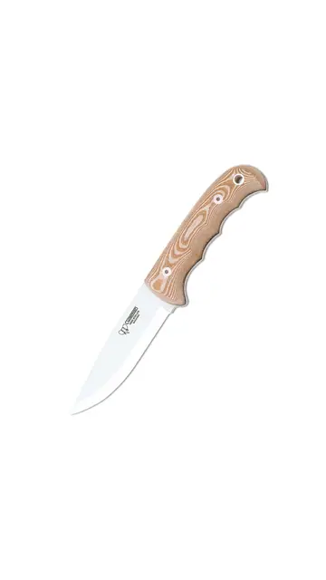 Cudeman Couteau bushcraft avec manche en micarta naturel