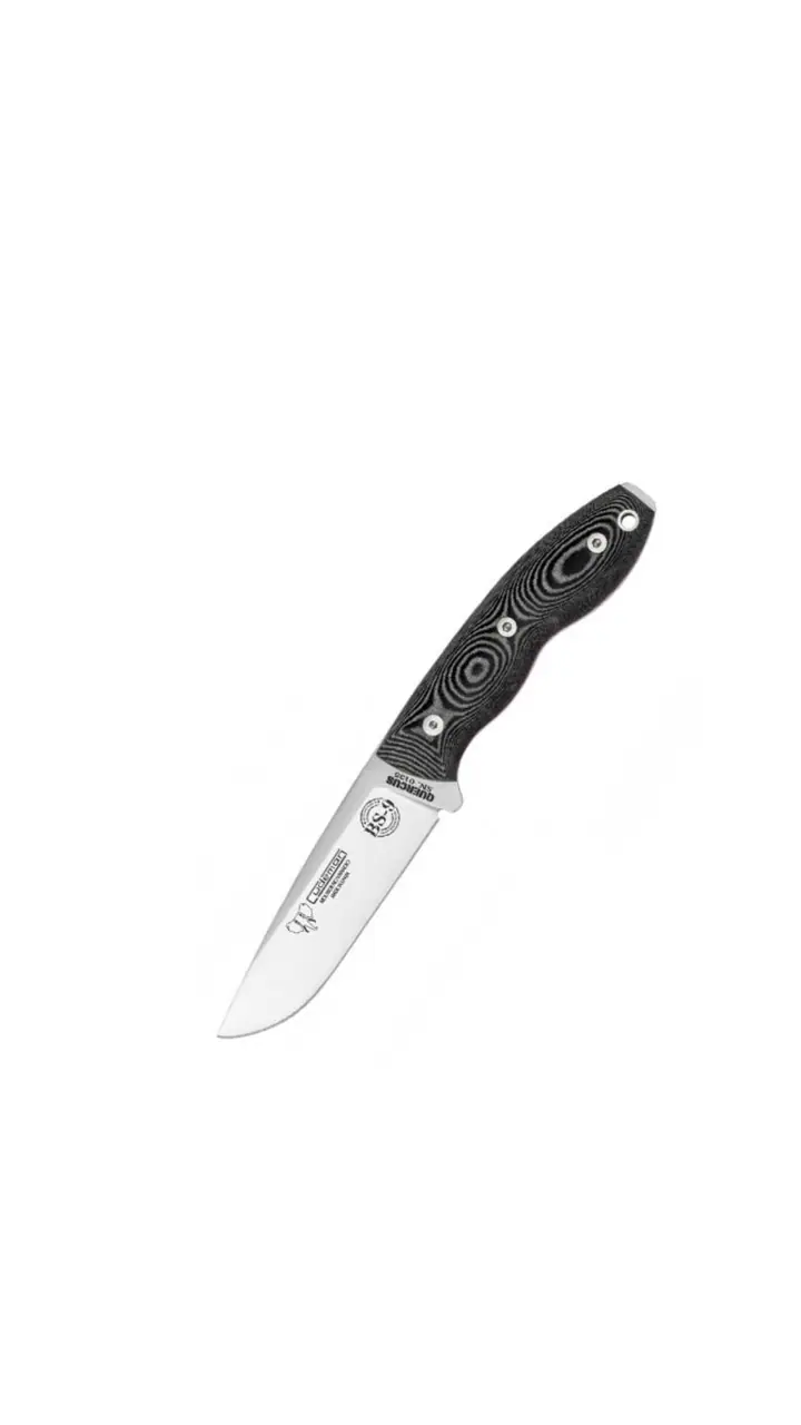 Cudeman Couteau bushcraft avec manche en micarta noir