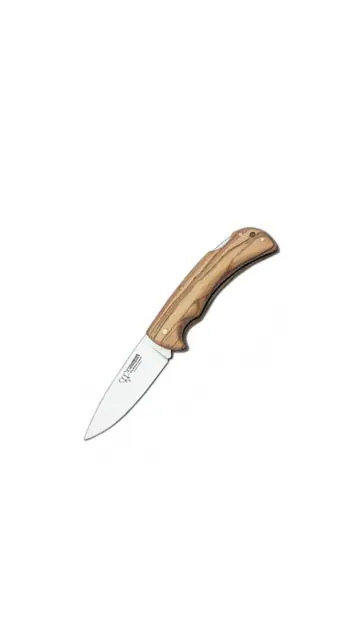 Cudeman Couteau pliant Galatea avec bois d’olivier et étui en cuir
