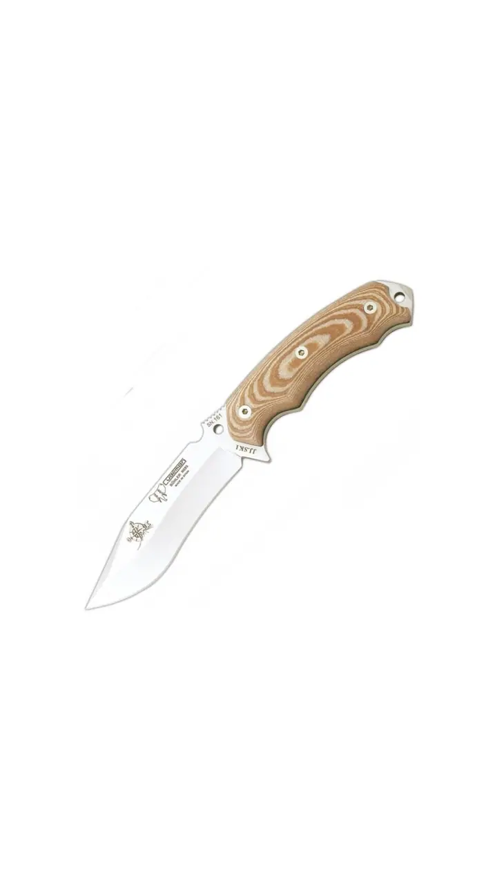Cudeman Couteau bushcraft avec manche en micarta naturel