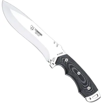 Cudeman Couteau bushcraft 299-B-K – Micarta noir avec intercalaire rouge