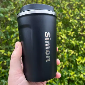 Mug thermos personnalisé avec prénom, noir