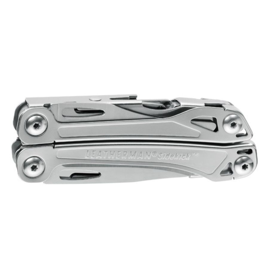 Leatherman Sidekick EDC multitool i rustfrit stål med logo og kompakt design
