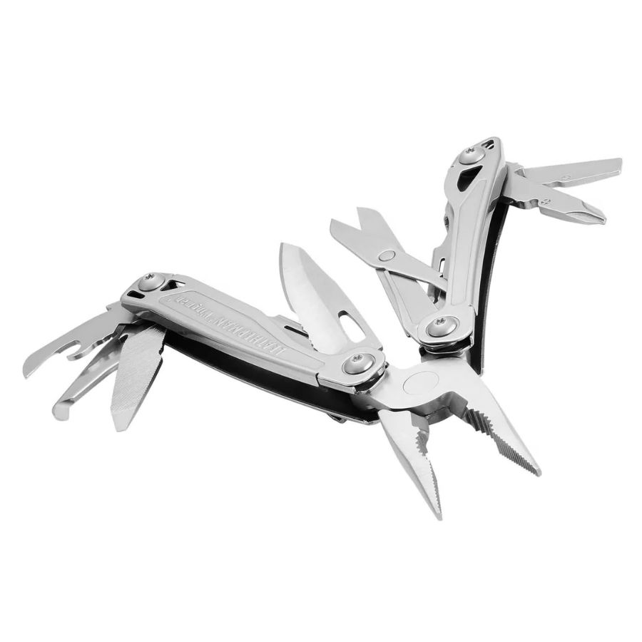 Leatherman Wingman EDC multitool i stål med tang, kniv og multifunktionelle værktøjer åbnet
